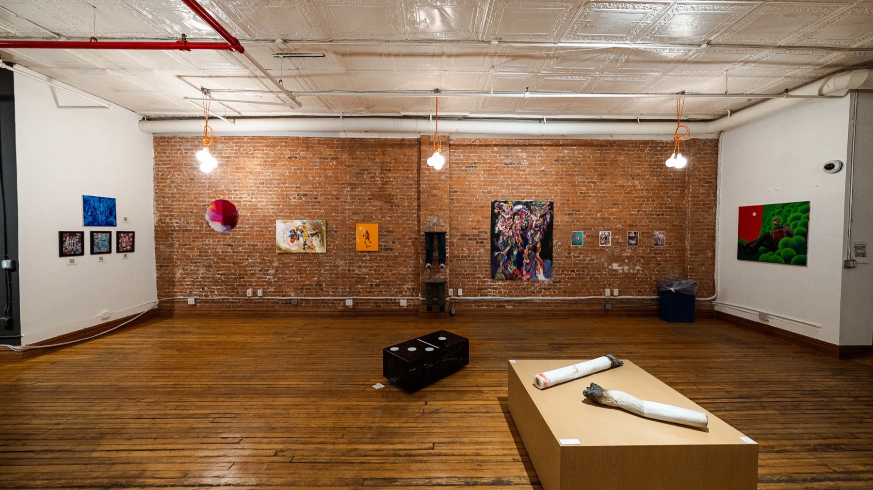 Exposed-brick loft with gallery walls