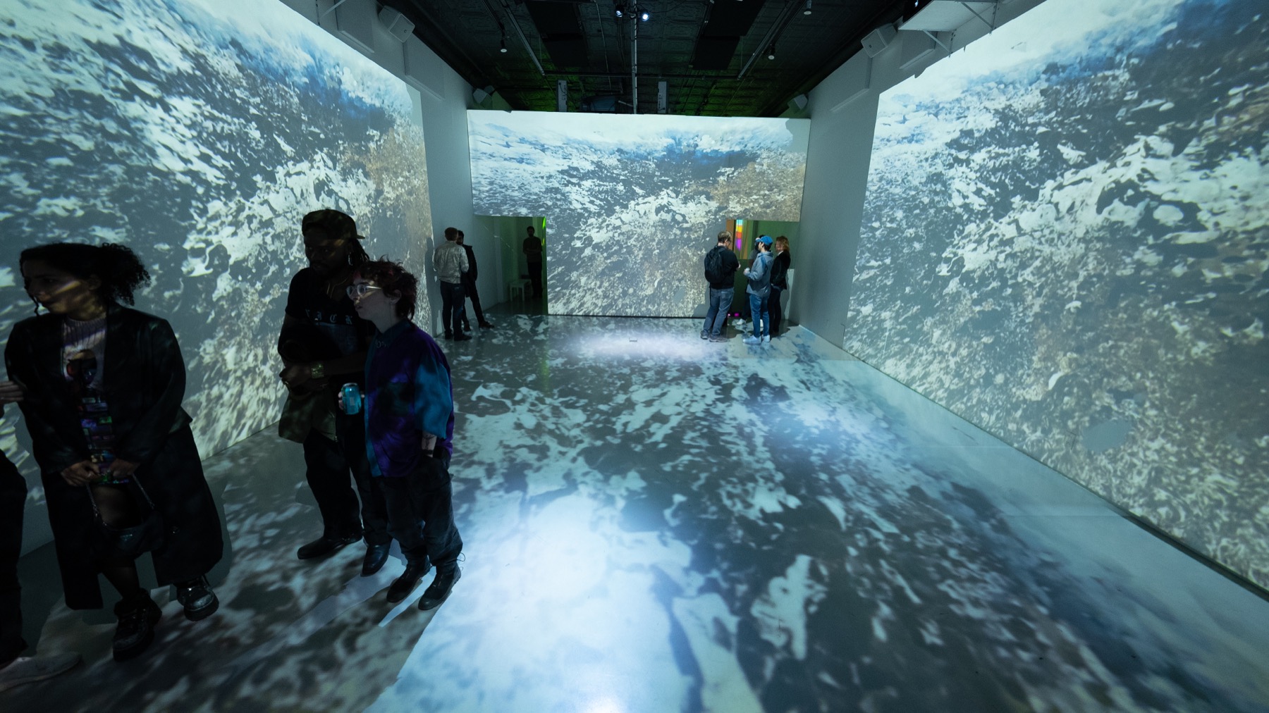 Ocean waves projected around the Immersive Stage