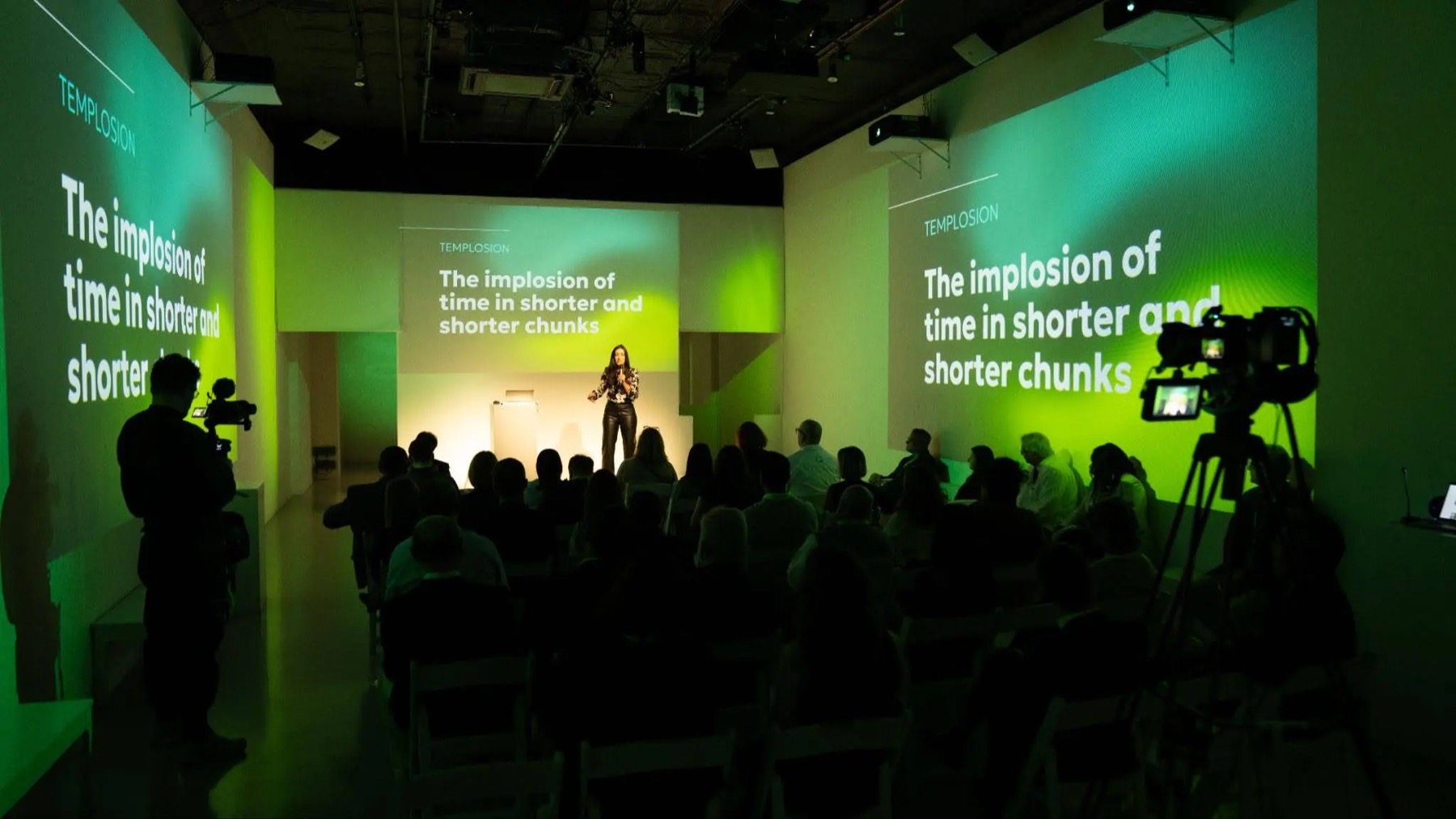 Presentation setup on the street-level stage